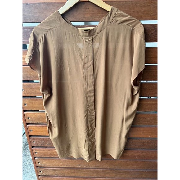 Basque Size 12 Womens Rust Coloured Blouse Shirt Corporate Casual - Picture 5 of 11